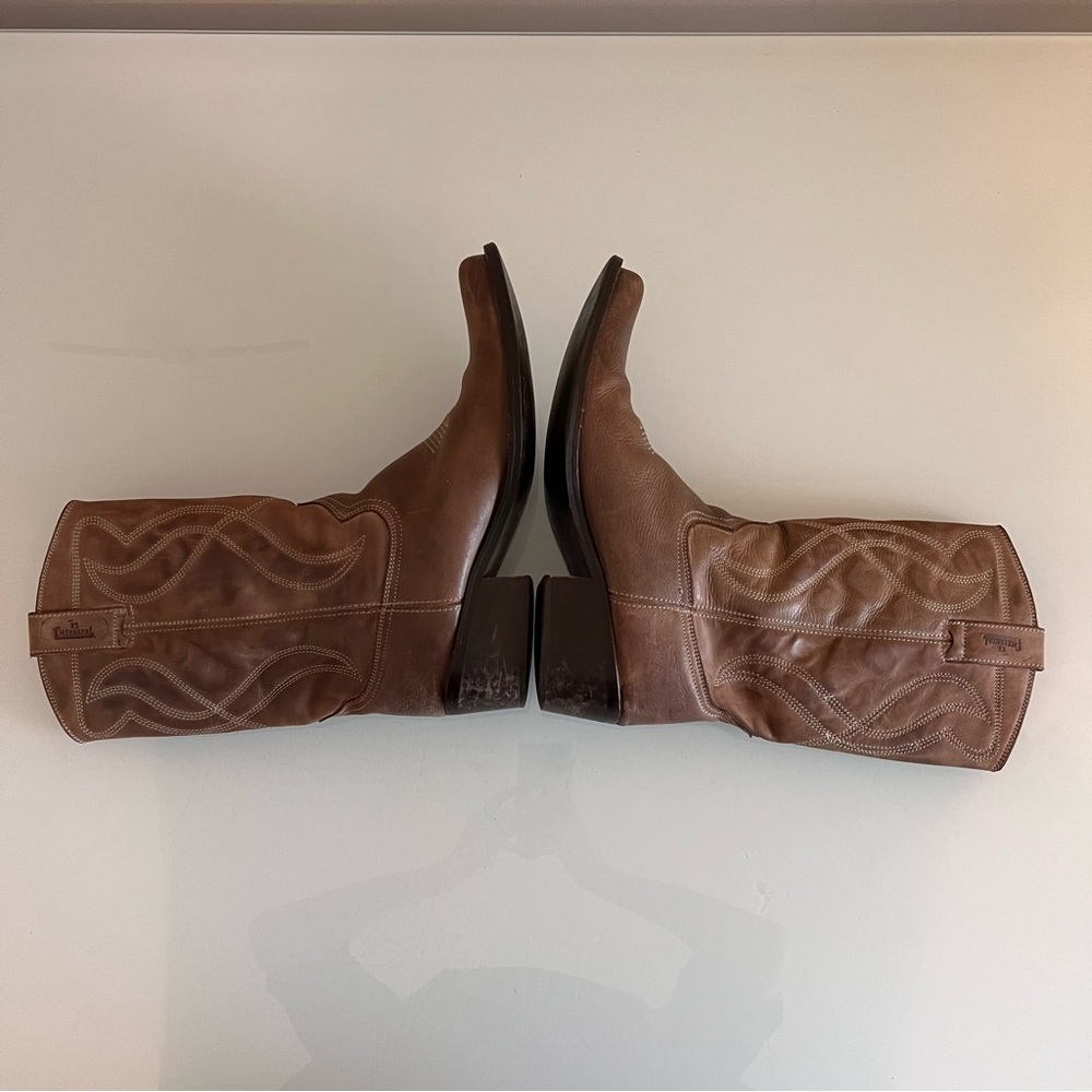 EL CHAPARRAL Cowboy Boots Leather Western Brown Size 11 Men Size 12.5 women - Picture 9 of 11